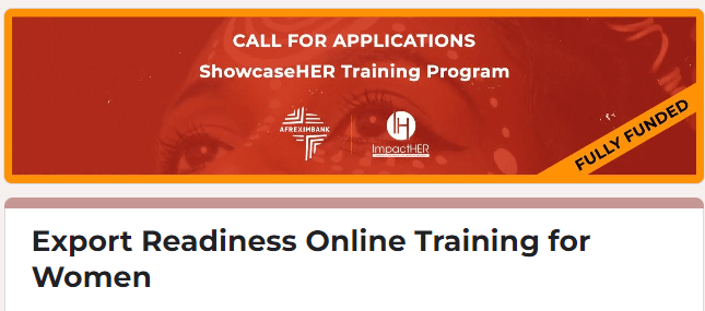 ShowcaseHER Export Readiness Training Program for African female Entrepreneurs