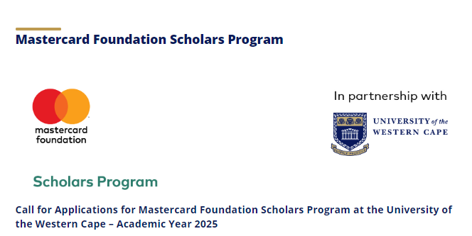 Mastercard Foundation Scholars Program at the University of the Western Cape – Academic Year 2025